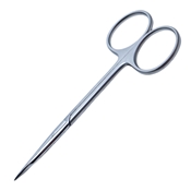 Stevens Tenotomy Scissor Overall Length 4 1/4" (110mm), Straight Sharp Longer Blades Shanks Rounded With Rounded Blades With Precision Two Tone Finish Country Of Origin Germany 